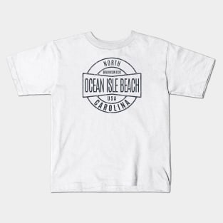 Ocean Isle Beach, NC Vintage Badge Summertime Vacationing Kids T-Shirt